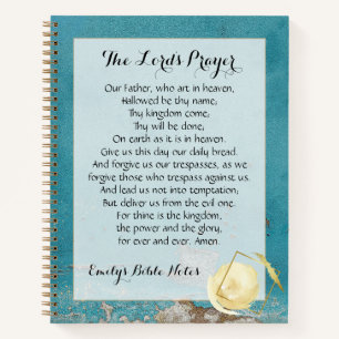 Personalized Notebook containing the Lord's Prayer