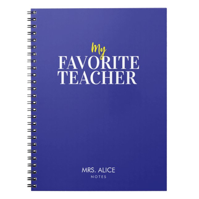 Personalized notebook for teacher Gifts  (Front)