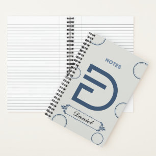 Personalized notebook - Named with Letter D