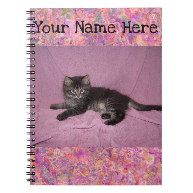 Personalized Notebook - Pink Kitty (Front)