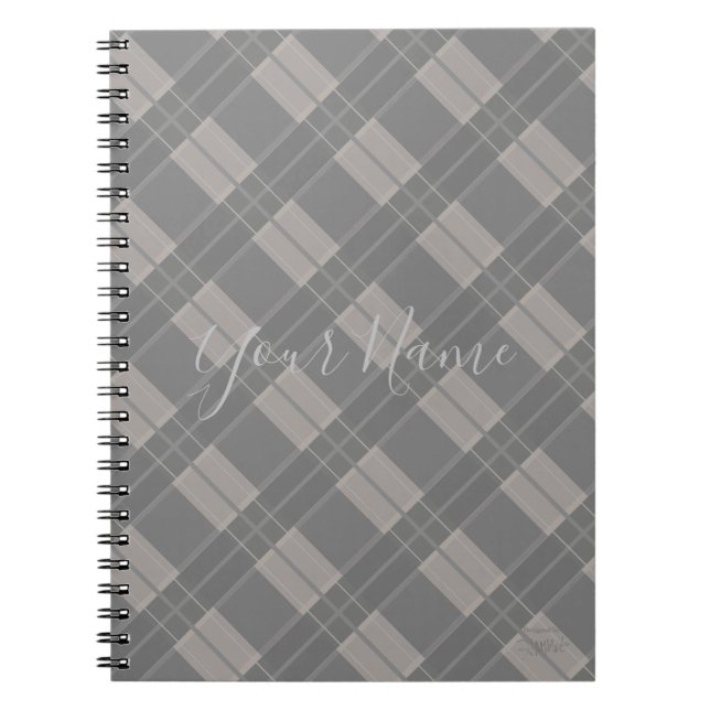 Personalized Notebook Plaid - Any Colour HAMbWG (Front)
