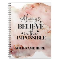 Personalized Notebook - Soft Pink with Quote