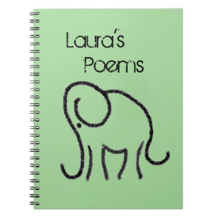 Personalized Notebook with Minimalistic Elephant
