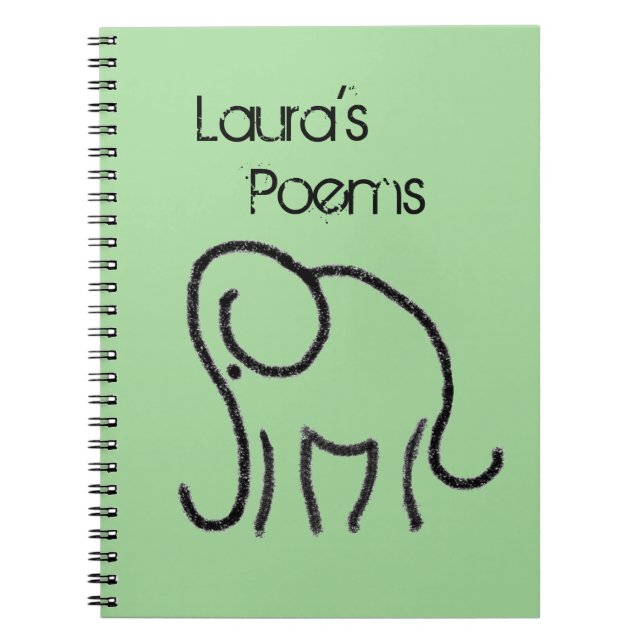 Personalized Notebook with Minimalistic Elephant (Front)