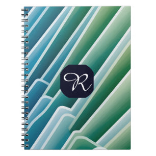 Personalized Notebook with Modern Abstract Blue
