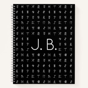 Personalized Notebook with Monogram & Runic Symbol