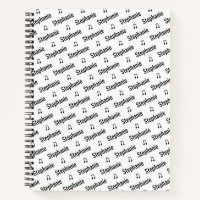 Personalized Notebook with Name & Musical Notes
