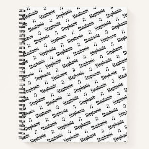 Personalized Notebook with Name & Musical Notes