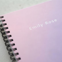 Personalized Notebook with Name Pink Purple