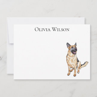 Personalized notecards with German Shepherd