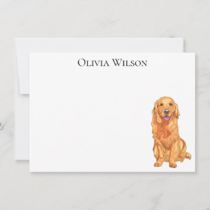 Personalized notecards with golden retriever