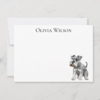 Personalized notecards with miniature schnauzer