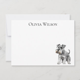 Personalized notecards with miniature schnauzer