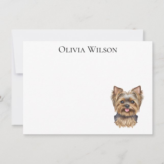 Personalized notecards with yorkie (Front)