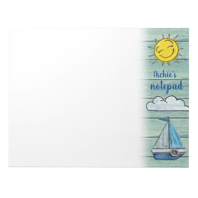 Personalized Notepad 4 Driftwood Beach design (Front)