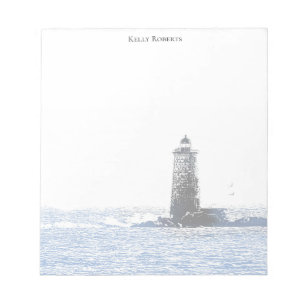 Personalized Notepad Coastal Lighthouse and Ocean