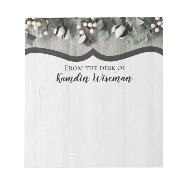 Personalized Notepad cotton plant berries barn woo (Front)