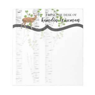 Personalized Notepad Deer Doe Buck Woodland Huntin