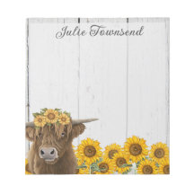 Personalized Notepad - Desk Accessories - Cow