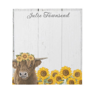 Personalized Notepad - Desk Accessories - Cow