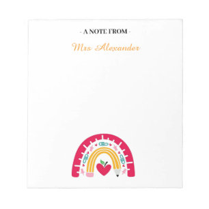 Personalized Notepad for Teachers, Cute Notepad wi