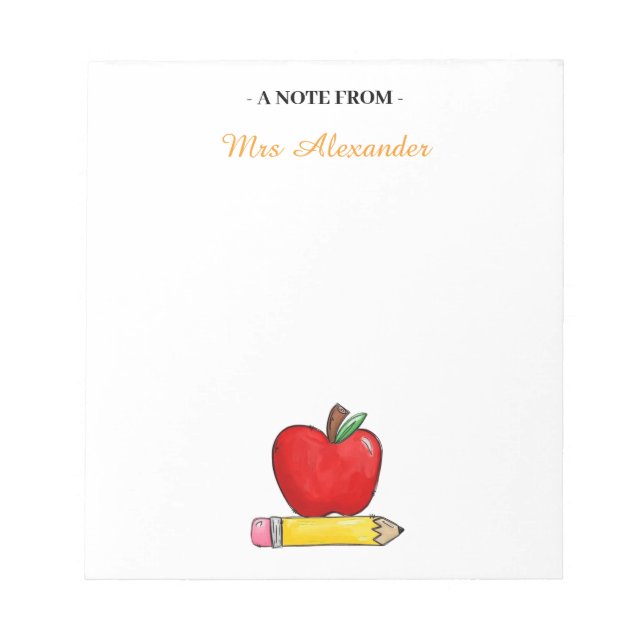 Personalized Notepad for Teachers, Cute Notepad wi (Front)