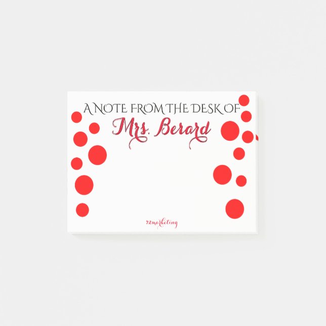 PERSONALIZED NOTEPAD FROM THE DESK OF TEACHER (Front)