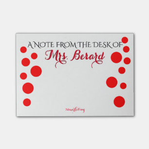 PERSONALIZED NOTEPAD FROM THE DESK OF TEACHER