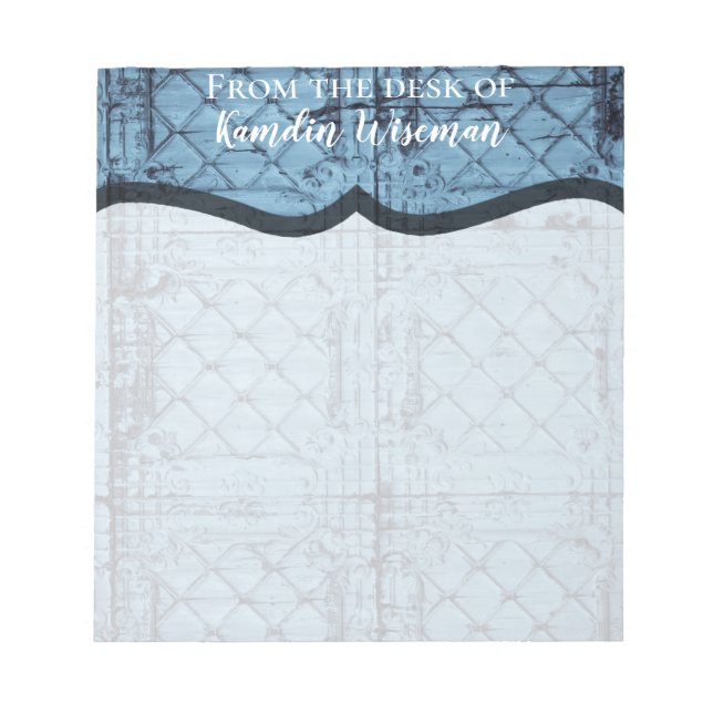 Personalized Notepad Rustic Tin Panel Ceiling Coun (Front)