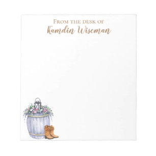 Personalized Notepad Summer Country Wedding Rustic