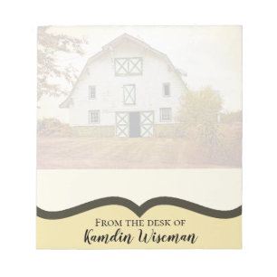 Personalized Notepad Sunset Barn Country Rustic Fi