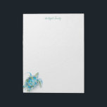 Personalized Notepads Watercolor Sea Turtle<br><div class="desc">Charming and coastal,  this personalized notepad features your family name or monogram in a hand lettered script typography with my sea turtle original watercolor art. Perfect for weddings or your summer notes. To see more cute stationery designs like this visit www.zazzle.com/dotellabelle</div>
