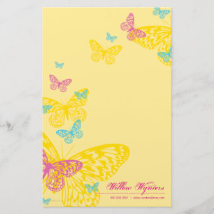 PERSONALIZED NOTEPAPER :: butterflies 6P Stationery