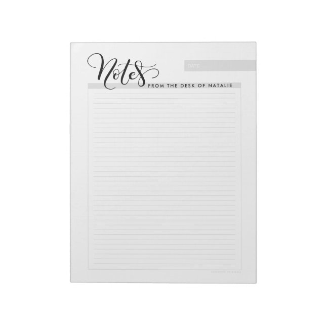 Personalized, Notes from the desk of - notepad (Rotated)