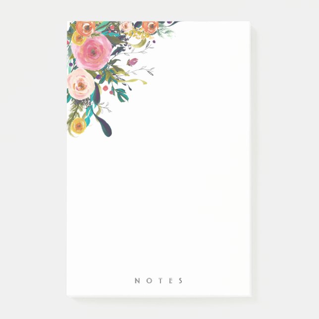 Personalized Notes Multi Flower Floral Pink Boho  (Front)
