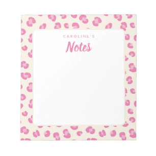 Personalized Notes Pink Print Notepad