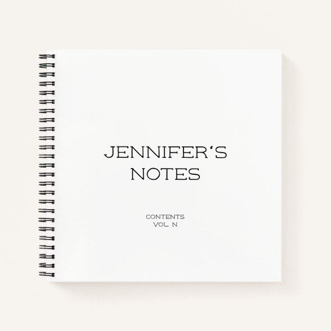Personalized Notes with Name Notebook (Front)