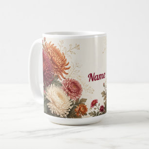 Personalized November Birth Flower Chrysanthemum Coffee Mug