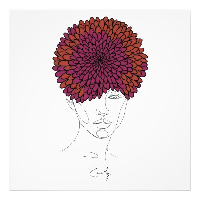 Personalized November Birth Flower Portrait Photo Print (Front)