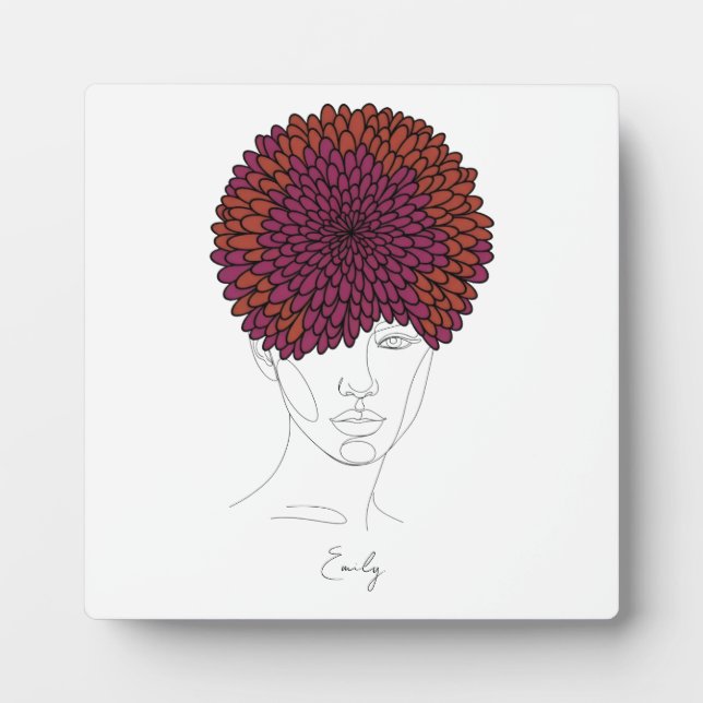 Personalized November Birth Flower Portrait Plaque (Front)