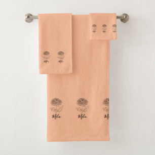 Personalized November Chrysanthemum Birth Flower Bath Towel Set