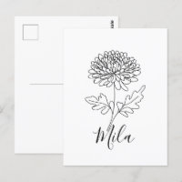 Personalized November Chrysanthemum Birth Flower