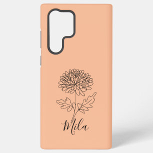 Personalized November Chrysanthemum Birth Flower Samsung Galaxy Case