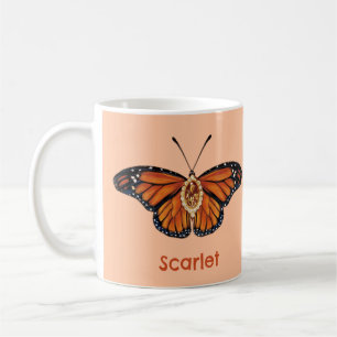 Personalized November Citrine Monarch Butterfly Coffee Mug
