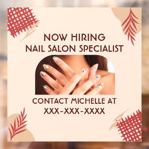 Personalized Now Hiring Nail Salon Specialist Window Cling
