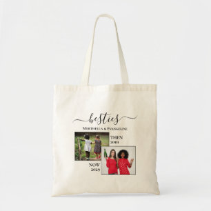 Personalized Now Then 2 Photo BESTIES Tote Bag