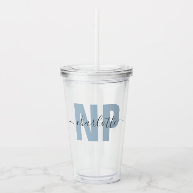 Personalized NP Nurse Practitioner Graduation Chic Acrylic Tumbler (Front)