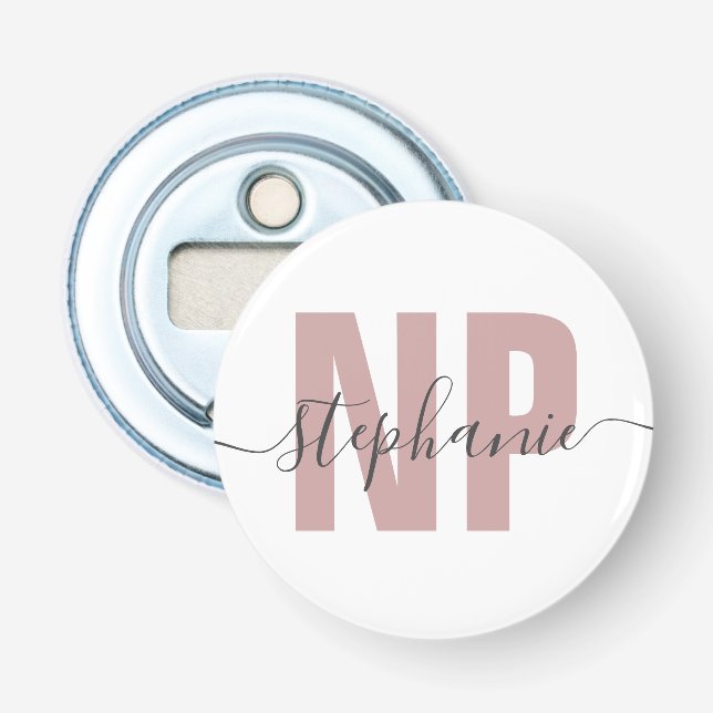 Personalized NP Nurse Practitioner Graduation Chic Bottle Opener (Front)