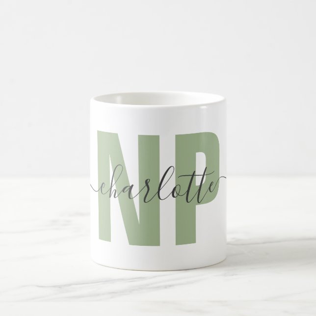Personalized NP Nurse Practitioner Graduation Chic Coffee Mug (Center)