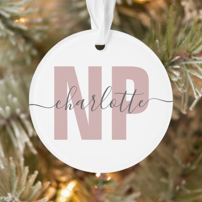 Personalized NP Nurse Practitioner Graduation Chic Ornament (Tree)